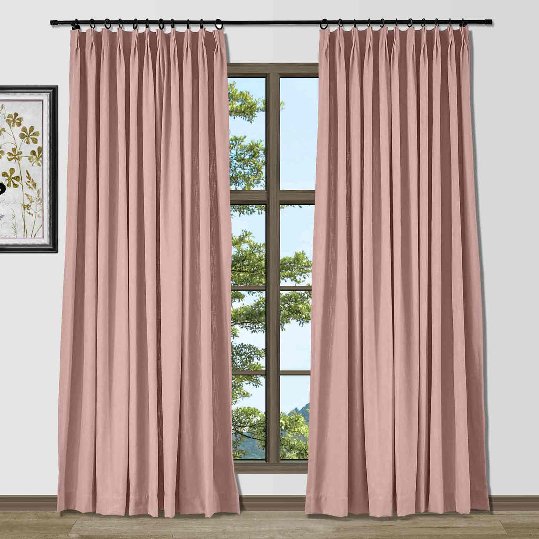 Lindy Cotton Blend Curtains & Drapes French Pleated