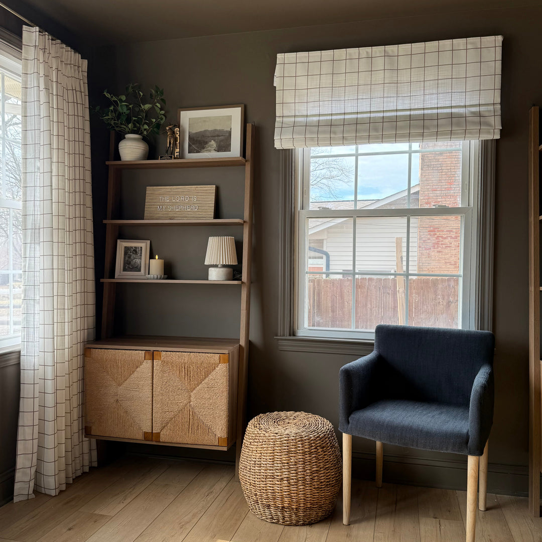 Freda Plaid Stripes Linen Roman Blinds & Shades