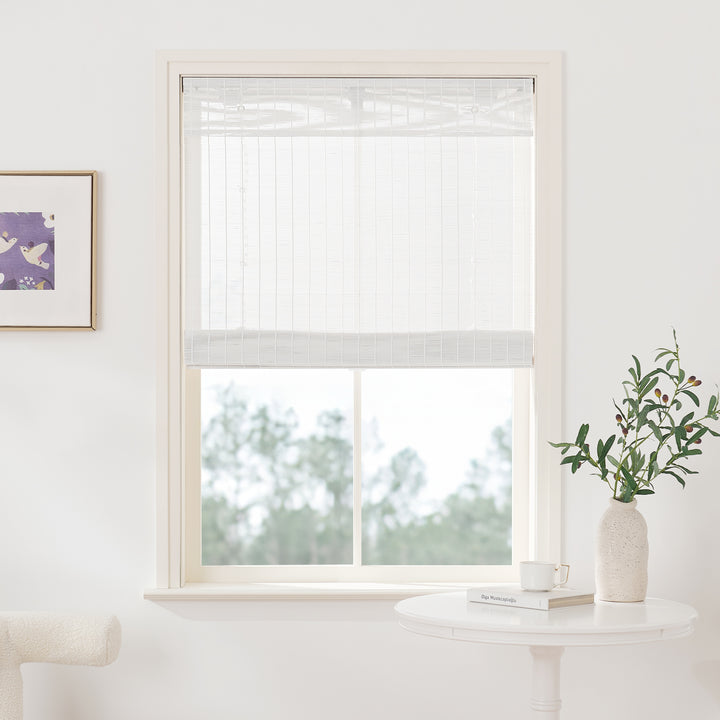 Panda Woven Bamboo Blinds & Shade|Pure White