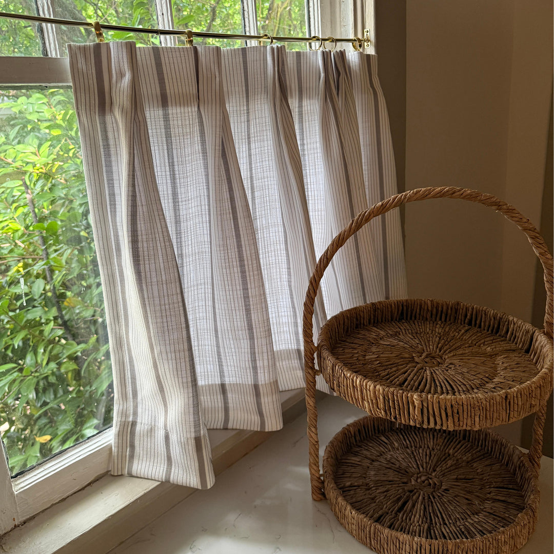 Sara Hayden Pattern Linen Blend Pleated Cafe Curtain