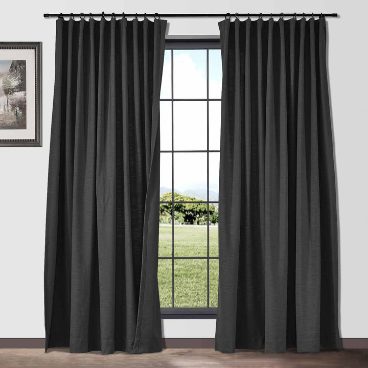 Lindy Cotton Blend Curtains & Drapes French Pleated