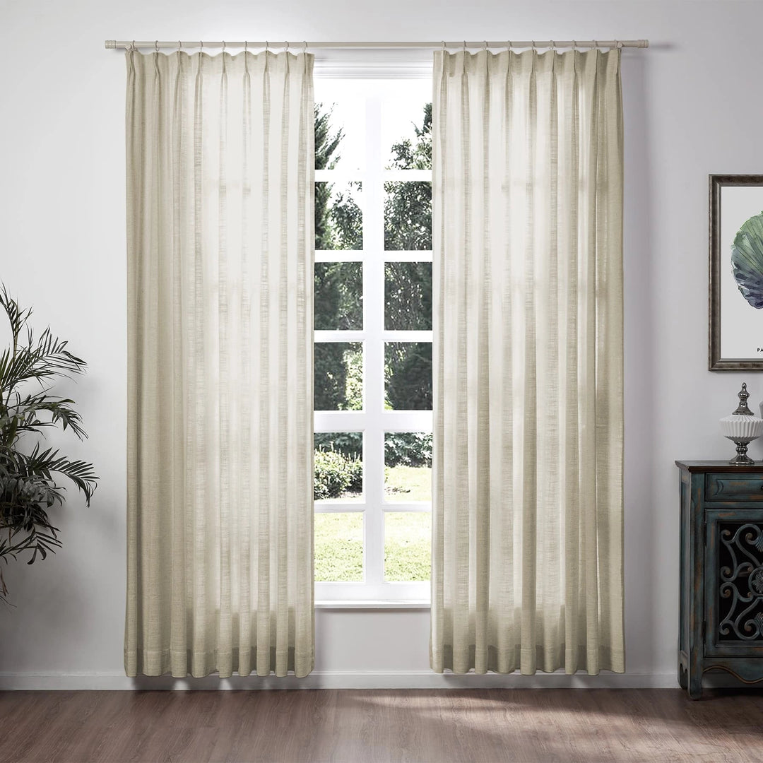 Lia Linen Curtains & Drapes Pleated