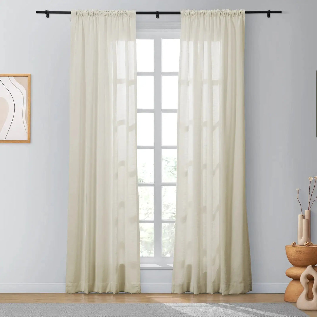 Lindy Cotton Blend Curtains & Drapes Soft Top