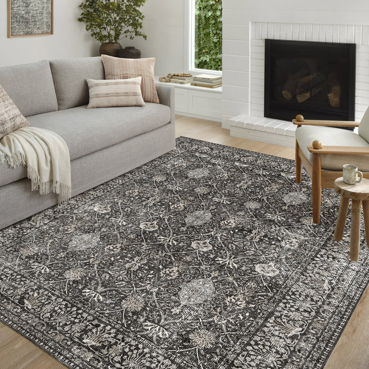 Jake Charcoal-Silver Printed Rug