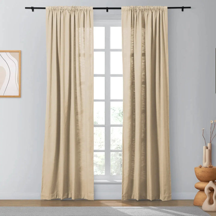 Lindy Cotton Blend Curtains & Drapes Soft Top