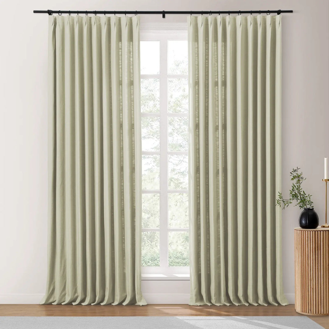 Lindy Cotton Blend Curtains & Drapes French Pleated