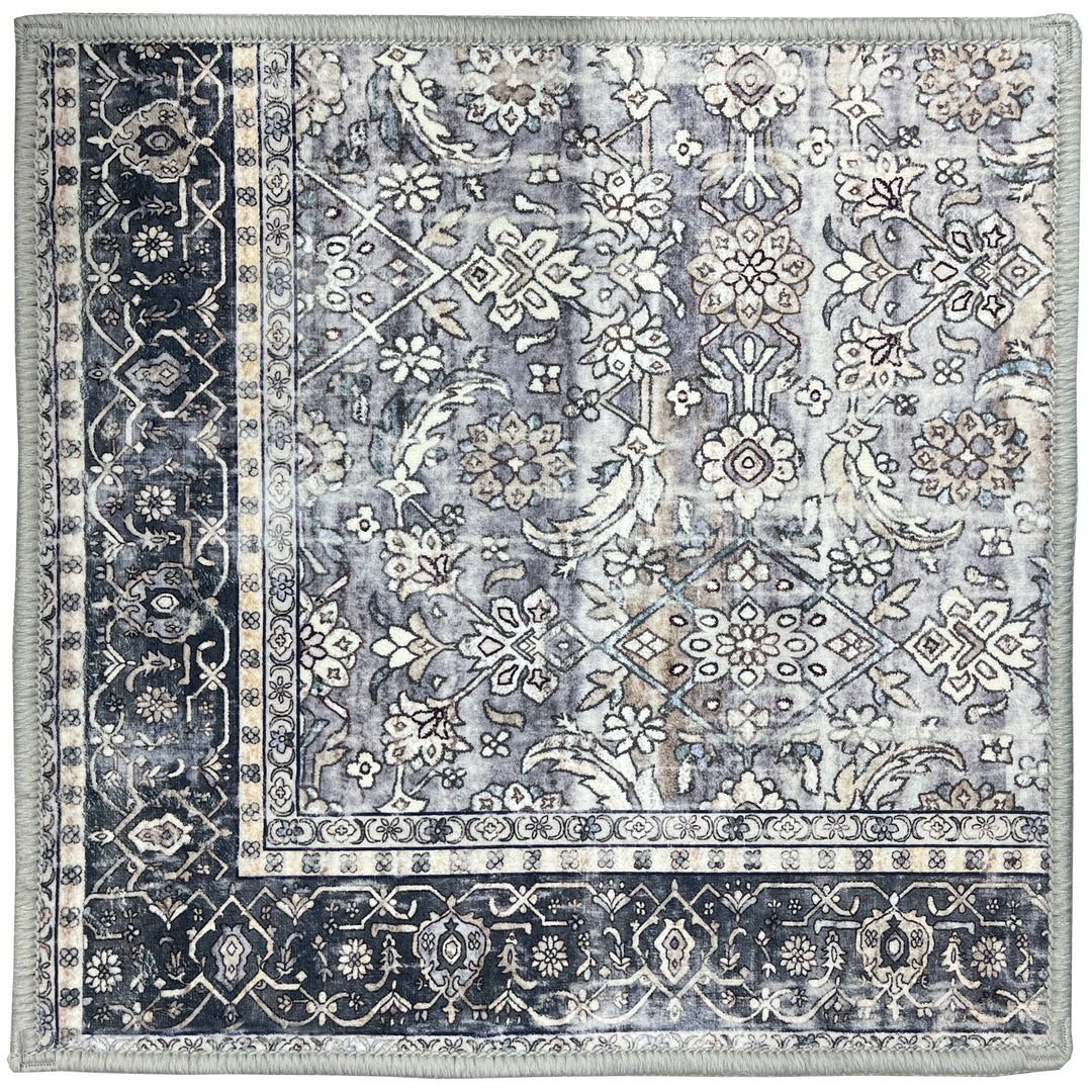 Berg Blue Grey Printed Runner Rug