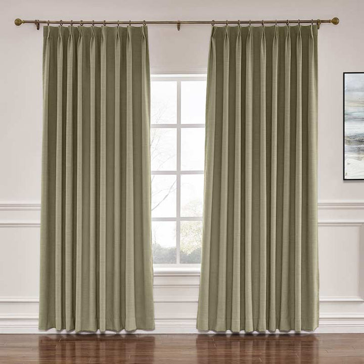 Lia Linen Curtains & Drapes Pleated