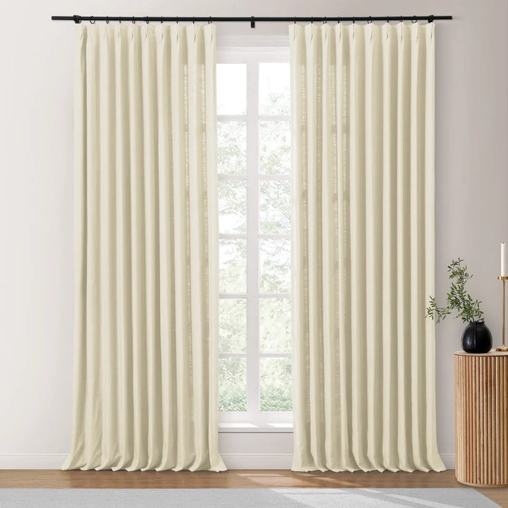 Lindy Cotton Blend Curtains & Drapes French Pleated