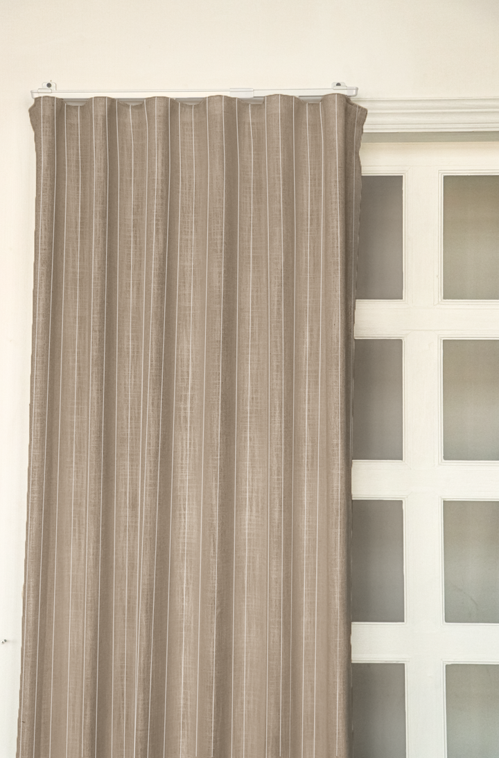 Freda Plaid Stripes Linen Curtains & Drapes Ripple Fold