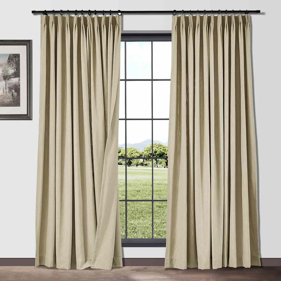 Lindy Cotton Blend Curtains & Drapes French Pleated