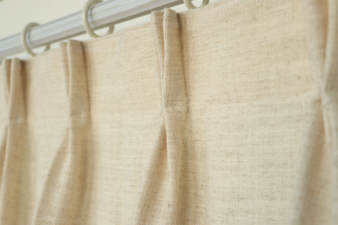 Belgian Linen Flax Curtains & Drapes French Pleated