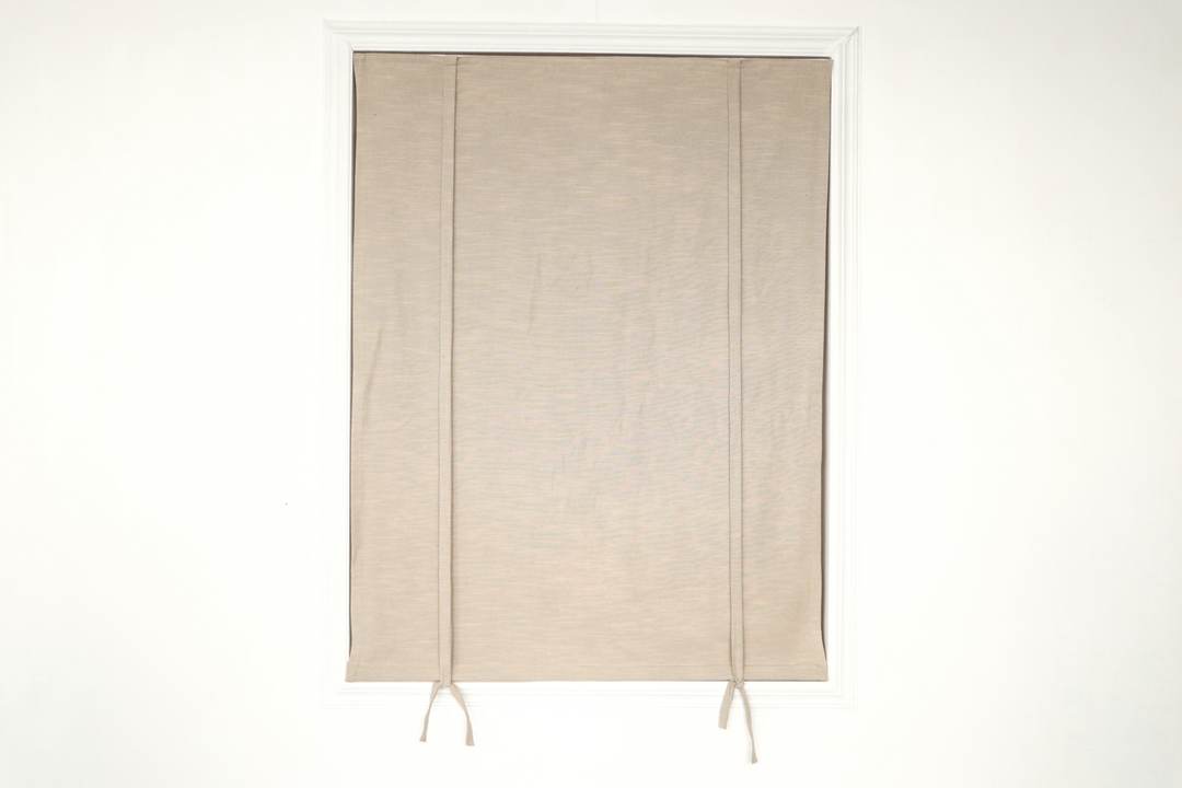 Belgian Flax Linen Roman Blinds & Shades Cord Lift | Tie