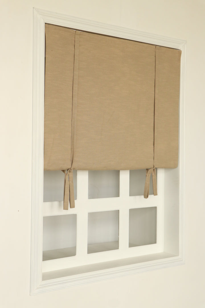 Lia Linen Roman Blinds & Shades Cord Lift | Tie