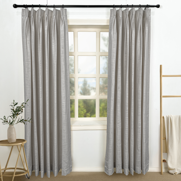 Aura Blackout Double-sided Linen Curtains & Drapes Pleated