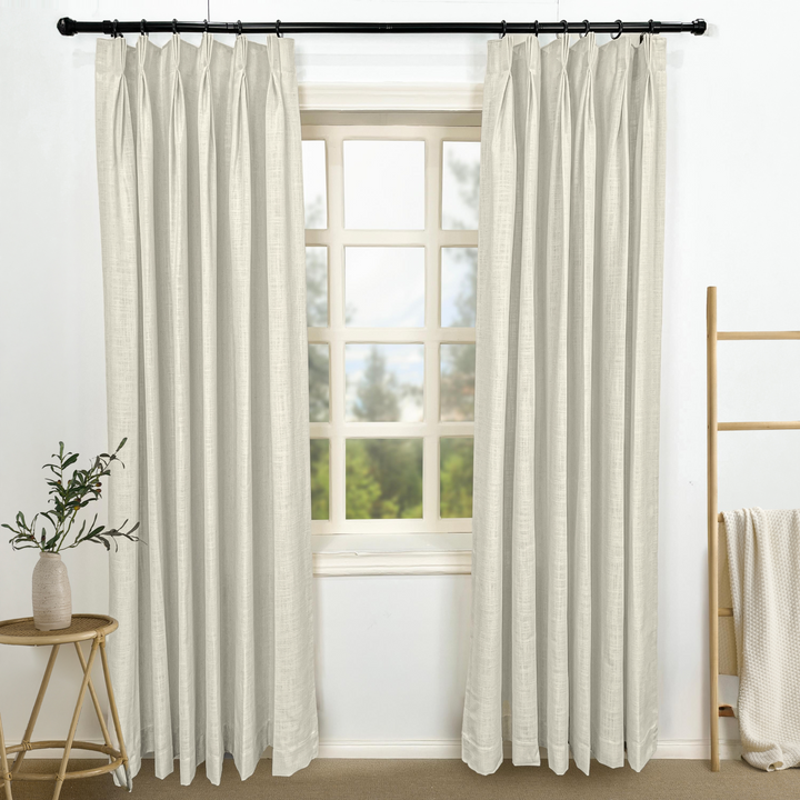 Haven Blackout Yarn-Dyed Linen Curtains & Drapes Pleated