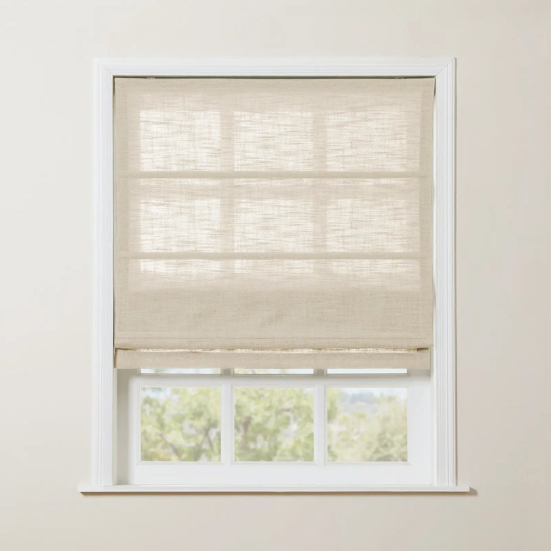 Lia Linen Roman Blinds & Shades | Flat Fold