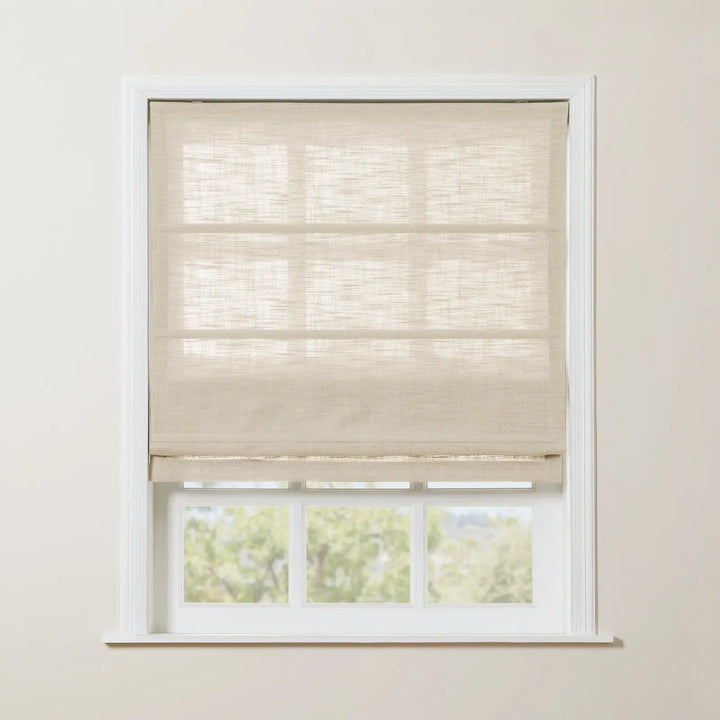 Lia Linen Roman Blinds & Shades | Flat Fold