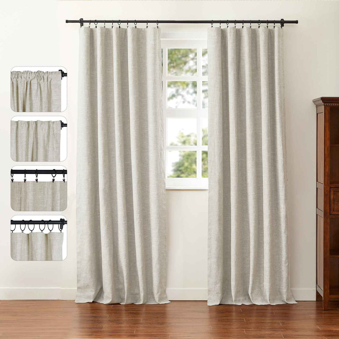 Sia Linen Curtains & Drapes Soft Top