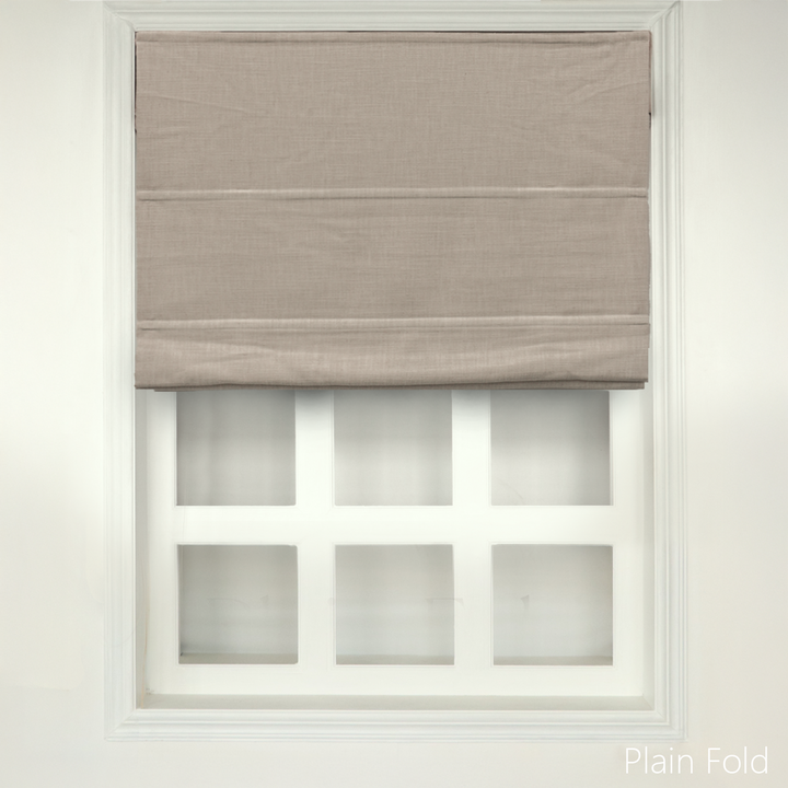 Belgian Linen Flax Roman Blinds & Shades | Plain Fold