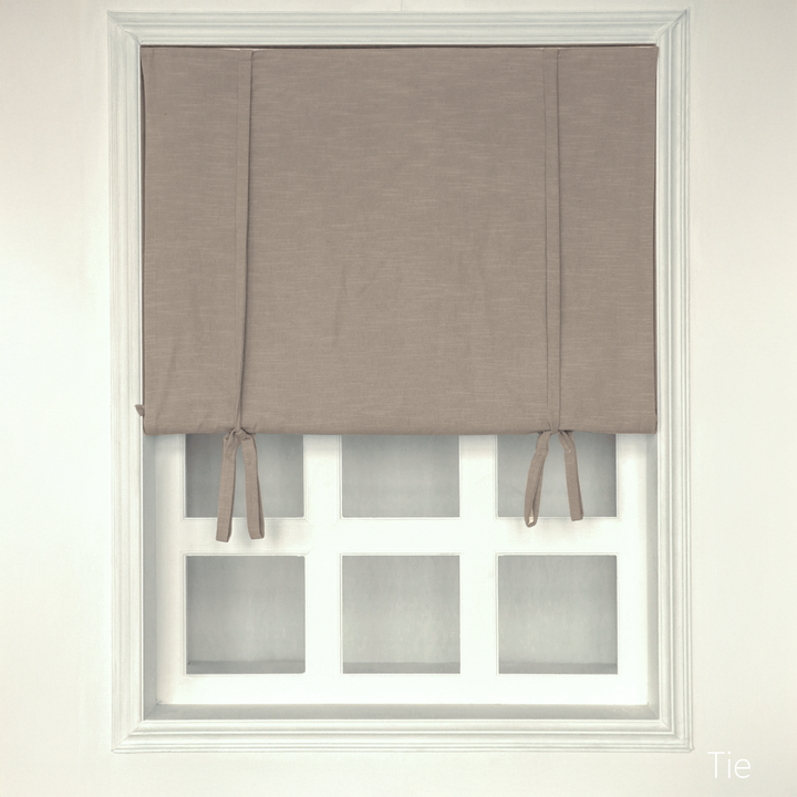 Belgian Flax Linen Roman Blinds & Shades Cord Lift | Tie