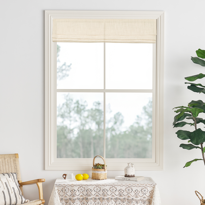 Joy Linen Roman Shades Cord Lift | Top Down Bottom Up