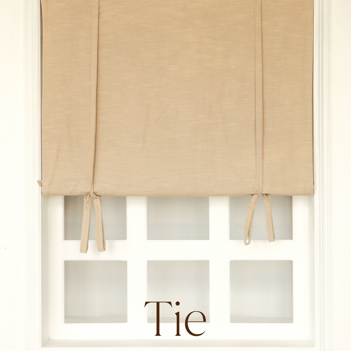 Kay Linen Roman Blinds & Shades Cord Lift | Tie