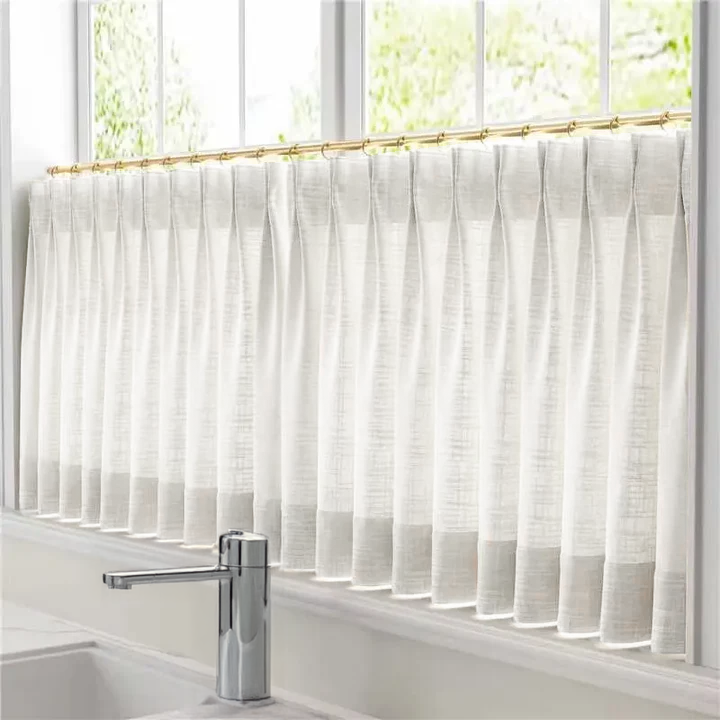 Lia Linen Pleated Cafe Curtains