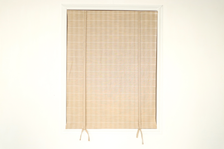 Freda Plaid Stripes Linen Roman Blinds & Shades Cord Lift | Tie