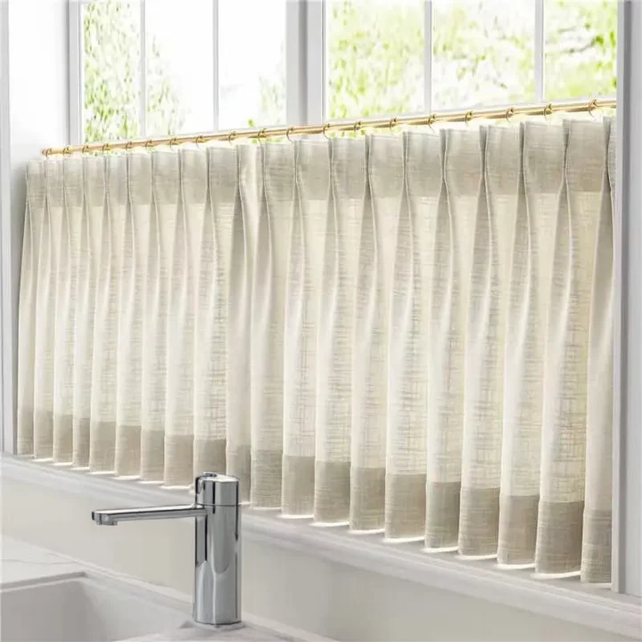 Kay Linen Pleated Cafe Curtains