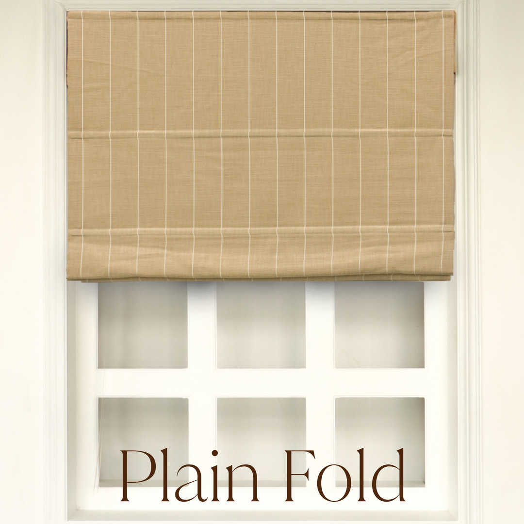 Freda Plaid Stripes Linen Roman Blinds & Shades | Plain Fold