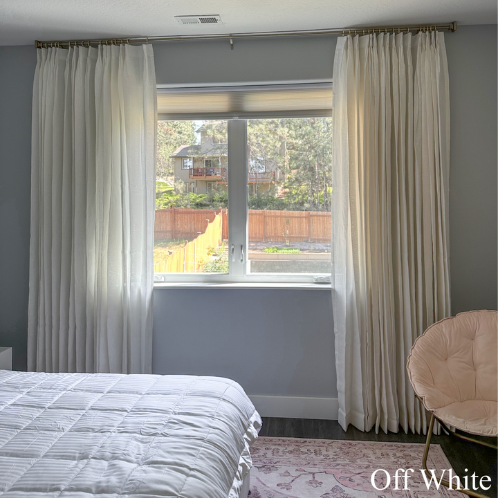 Belgian Linen Flax Curtains & Drapes Pleated
