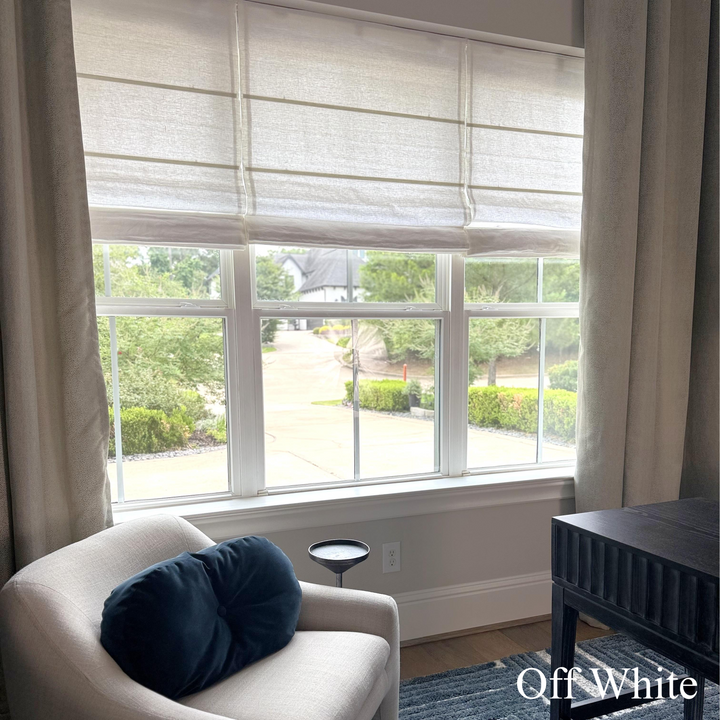 Belgian Linen Flax Roman Blinds & Shades| Plain Fold