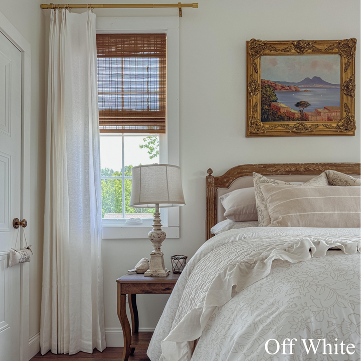Belgian Linen Flax Curtains & Drapes Pleated