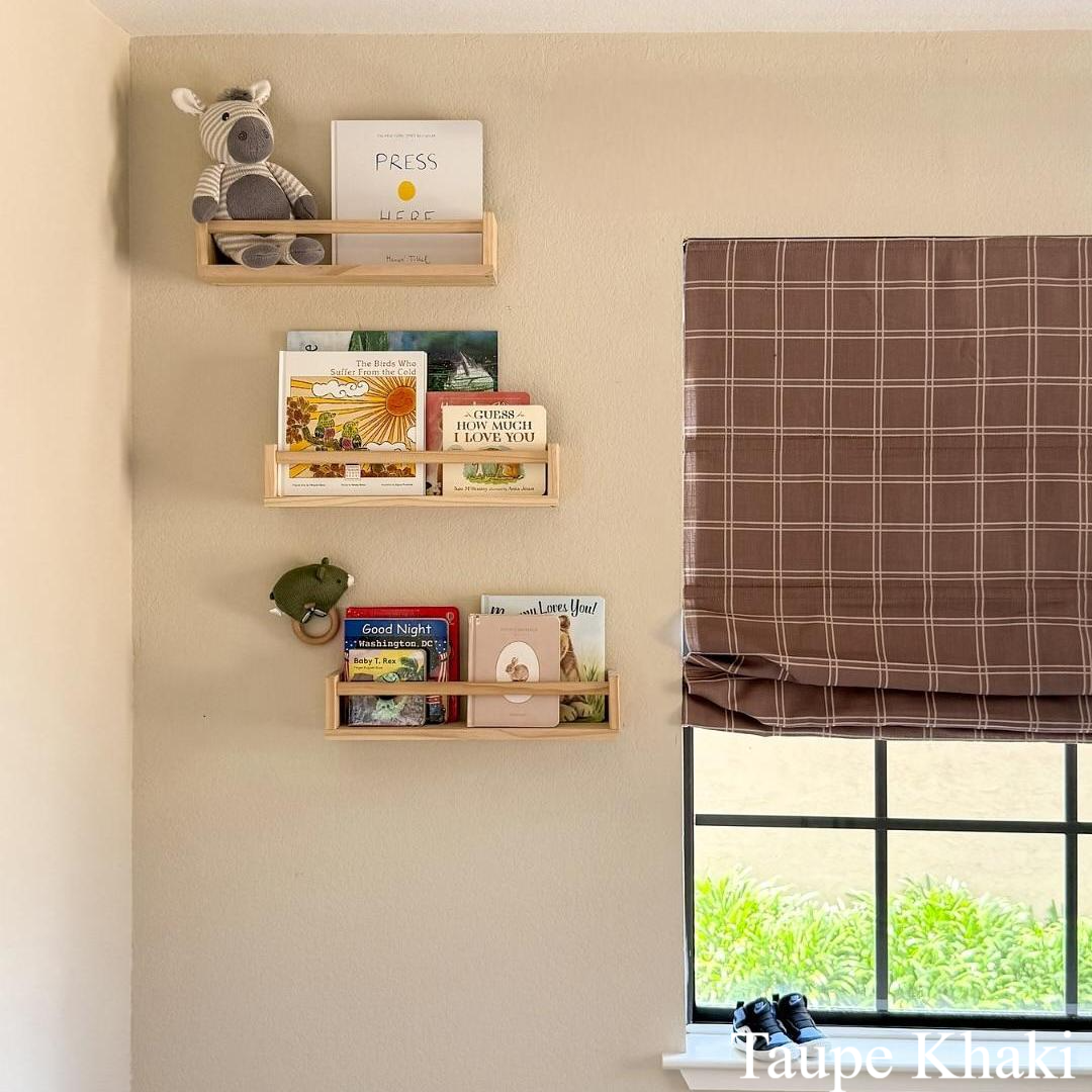 Freda Plaid Stripes Linen Roman Blinds & Shades| Plain Fold