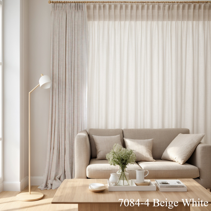 Lindy Cotton Blend Curtains & Drapes Pleated