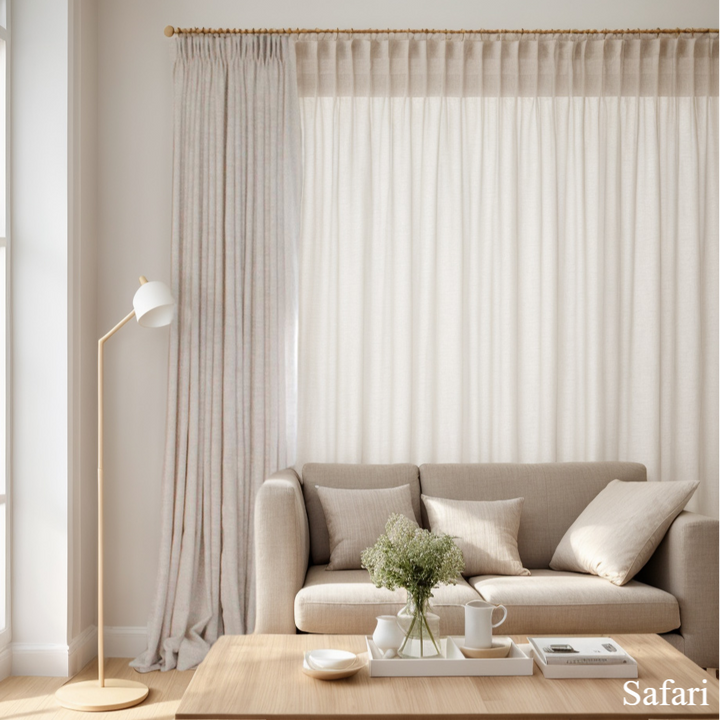 Lindy Cotton Blend Curtains & Drapes Pleated