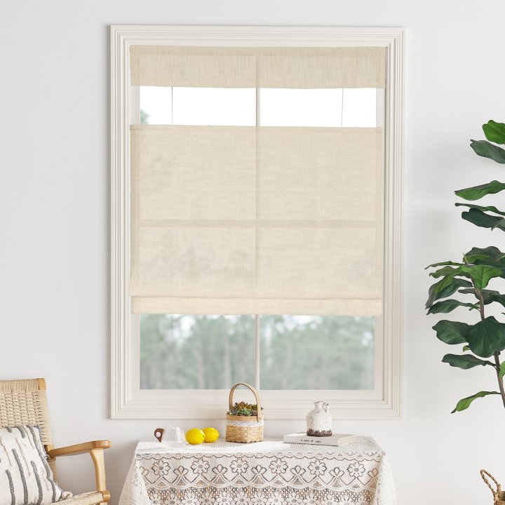 Joy Linen Roman Shades Cord Lift | Top Down Bottom Up