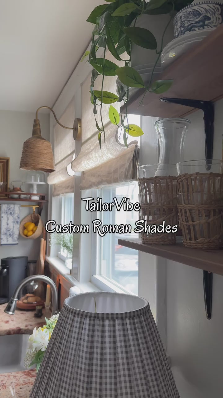Belgian Linen Flax Roman Blinds & Shades| Plain Fold